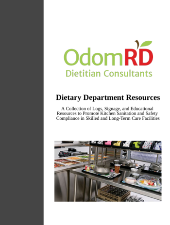 Dietary Department Resource Packet